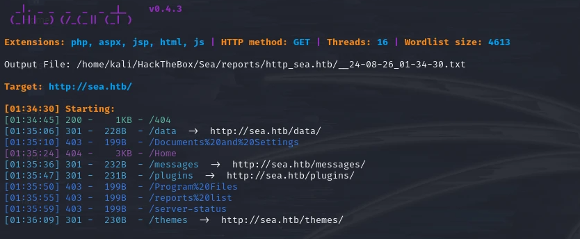 [WriteUp] HackTheBox - Sea | B0rgch3n's Blog